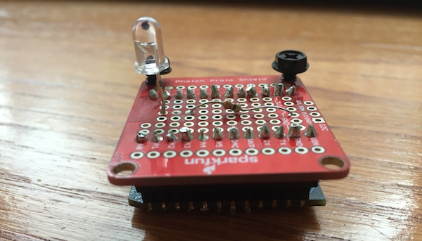 particle photon connected to IR LED using SparkFun protoboard